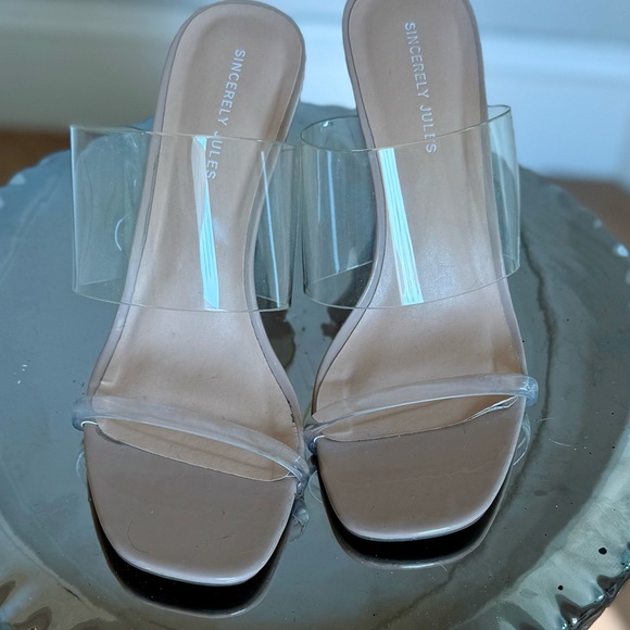 Sincerely Jules Clear Strap Heels - Picture 1 of 3